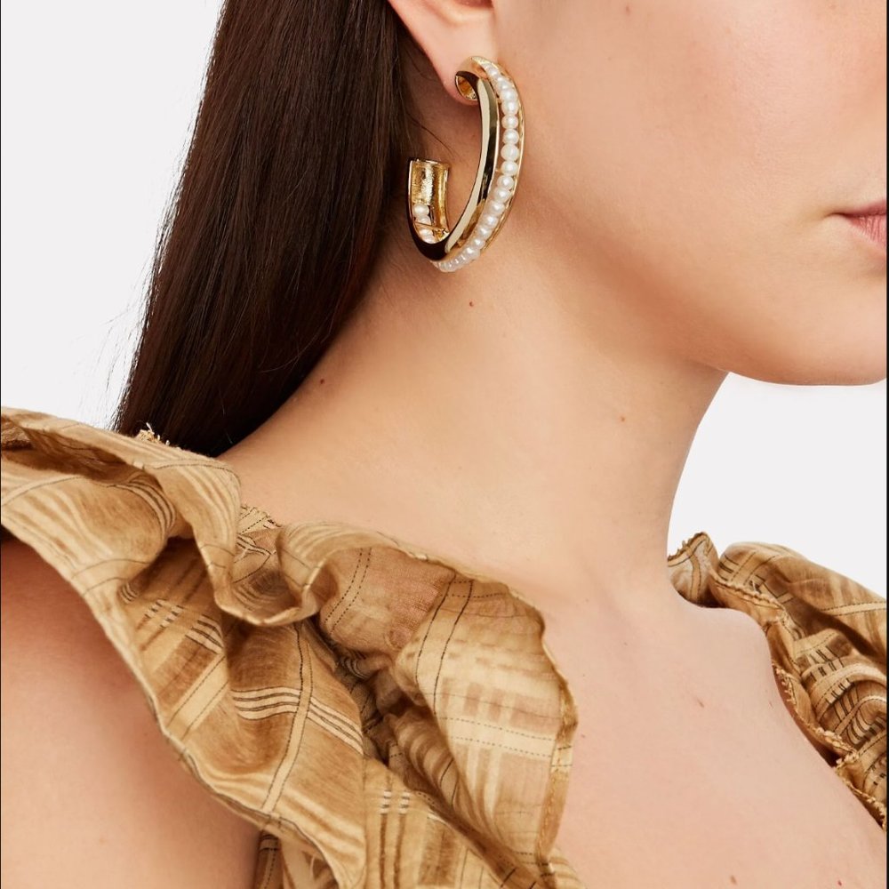 NEVER WORN - Cult Gaia Lumi Pearl Hoop Earrings